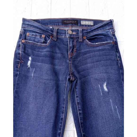 Aeropostale Women's Skinny Jeans Short/Court Dark Wash Denim Size 0 - Picture 4 of 7